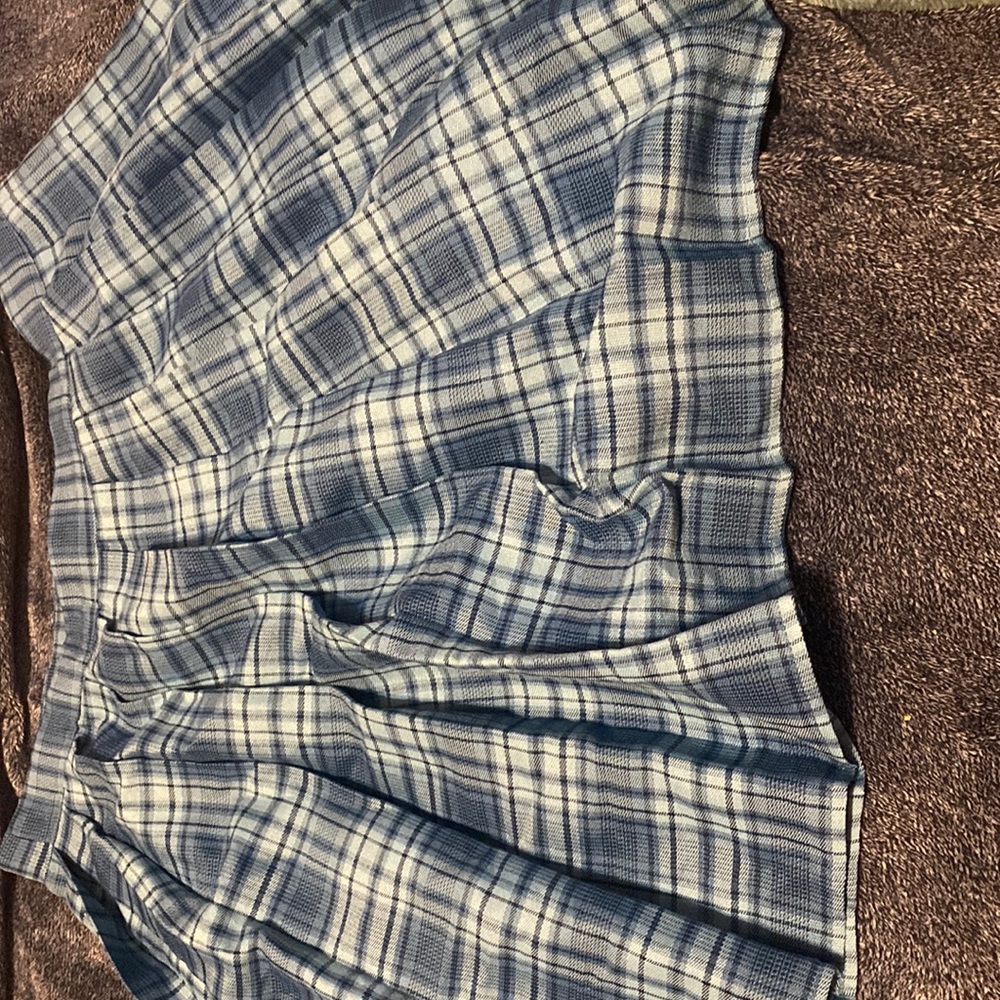 Blue pleated skirt